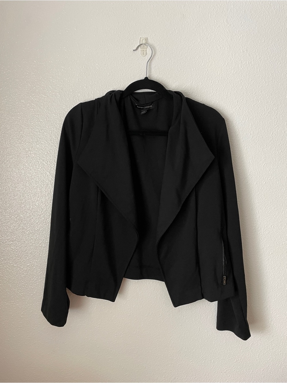 Banana Republic Black Crop Open-Front Blazer